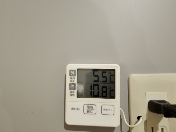 出社時の外気温と室温